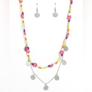 Multi Color Rainbow Dash Necklace Set